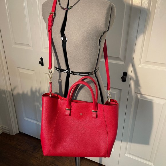Gunas Red Jane Crossbody Tote Satchel - Picture 3 of 3